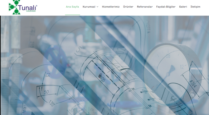Tunalı Mühendislik Web Sitesi Ana Sayfa Ekran Görüntüsü
